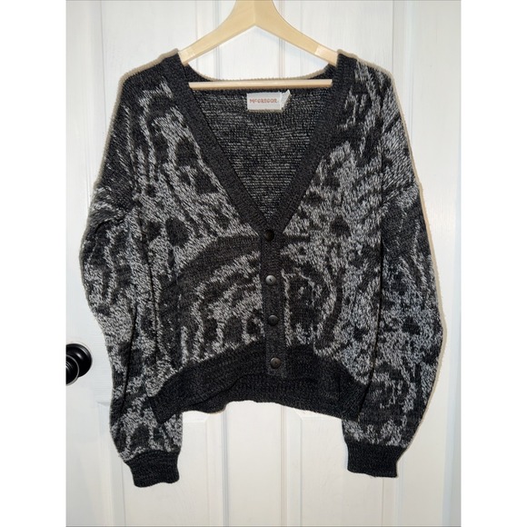 McGregor Other - VTG‎ Mcgregor Men's Cardigan Sweater Print Grandpa Sz M Acrylic 80's Chunky Knit